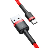 Baseus Cafule USB-A / USB-C QC 3.0 3A 0,5 m kabel - rød