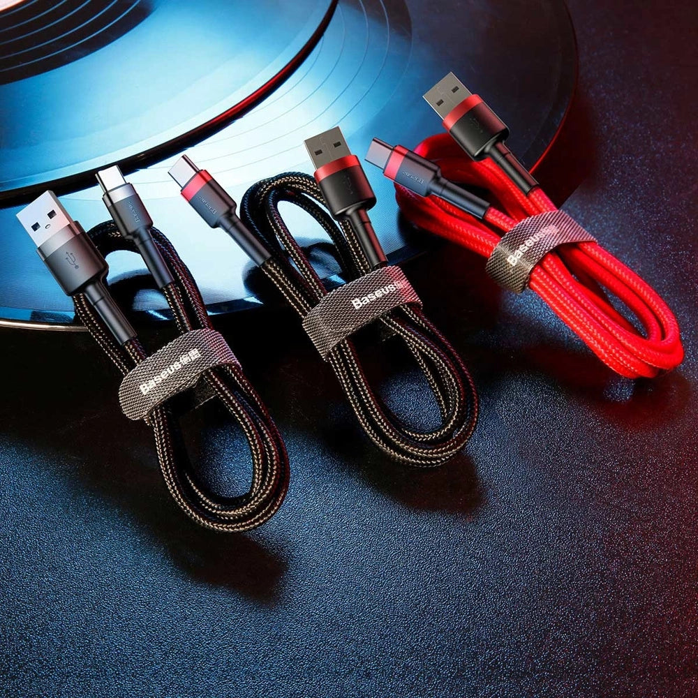 Baseus Cafule USB-A / USB-C QC 3.0 3A kabel 0,5 m - sort-grå
