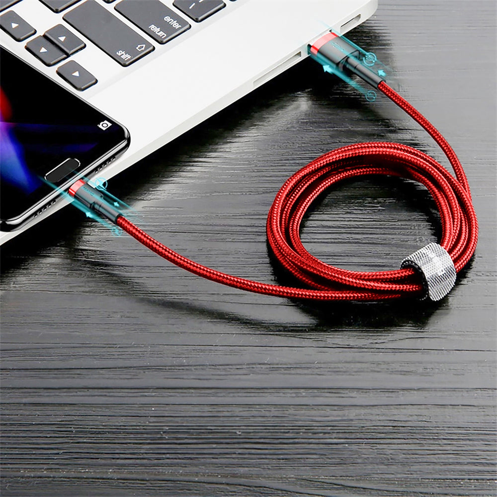 Baseus Cafule USB-A / USB-C QC 3.0 3A Kabel 1 m - Rød