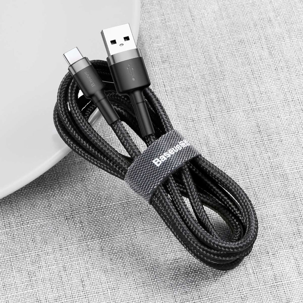 Baseus Cafule USB-A / USB-C QC 3.0 3A Cable 1 m - Black and Gray