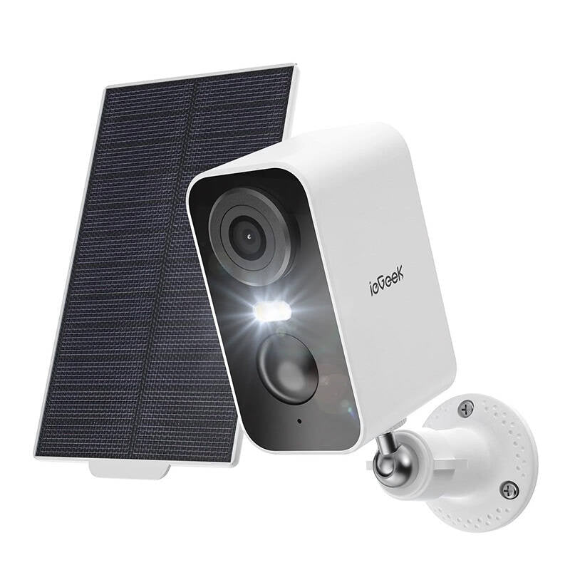 Trådløs 3MP WiFi udendørs kamera ieGeek ZS-GX3S hvid med solpanel