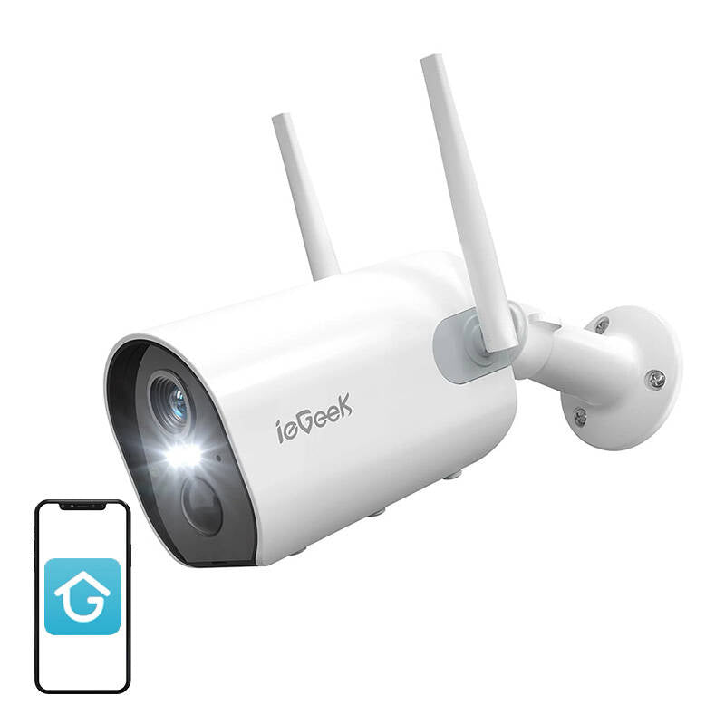 Trådløs WiFi udendørs kamera ieGeek ZS-GX2S hvid 5200mAh