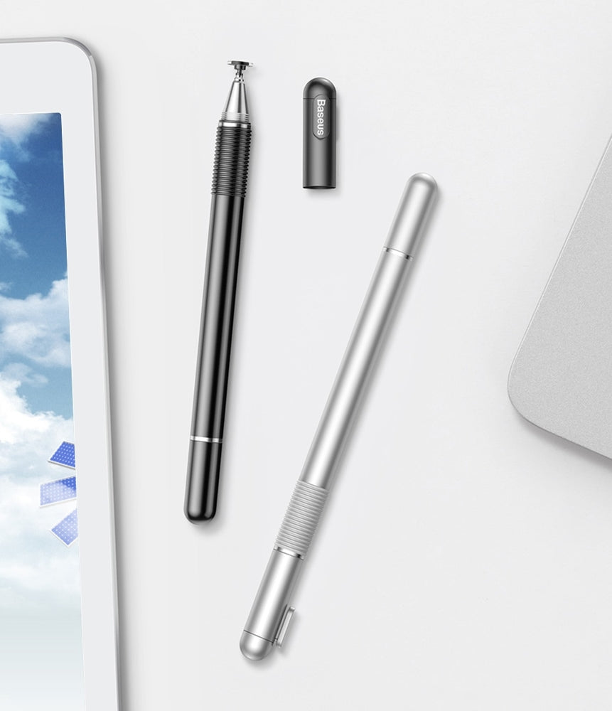 Baseus Golden Cudgel ACPCL-0S double-sided stylus for tablets, phones with gel pen - silver