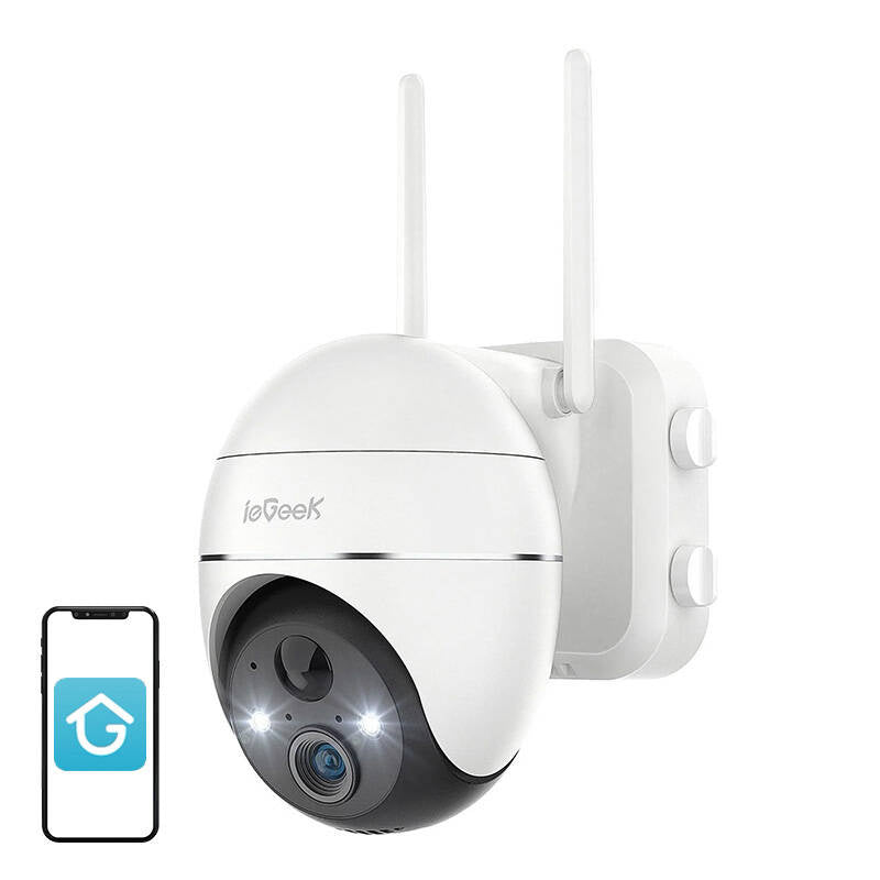 Trådløs 3MP WiFi udendørs kamera ieGeek ZS-GX1S hvid 5200mAh