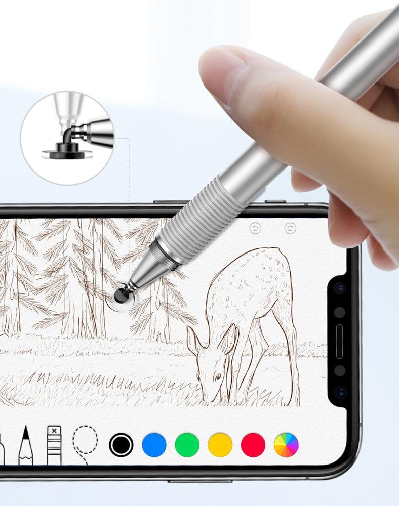 Baseus Golden Cudgel ACPCL-0S double-sided stylus for tablets, phones with gel pen - silver