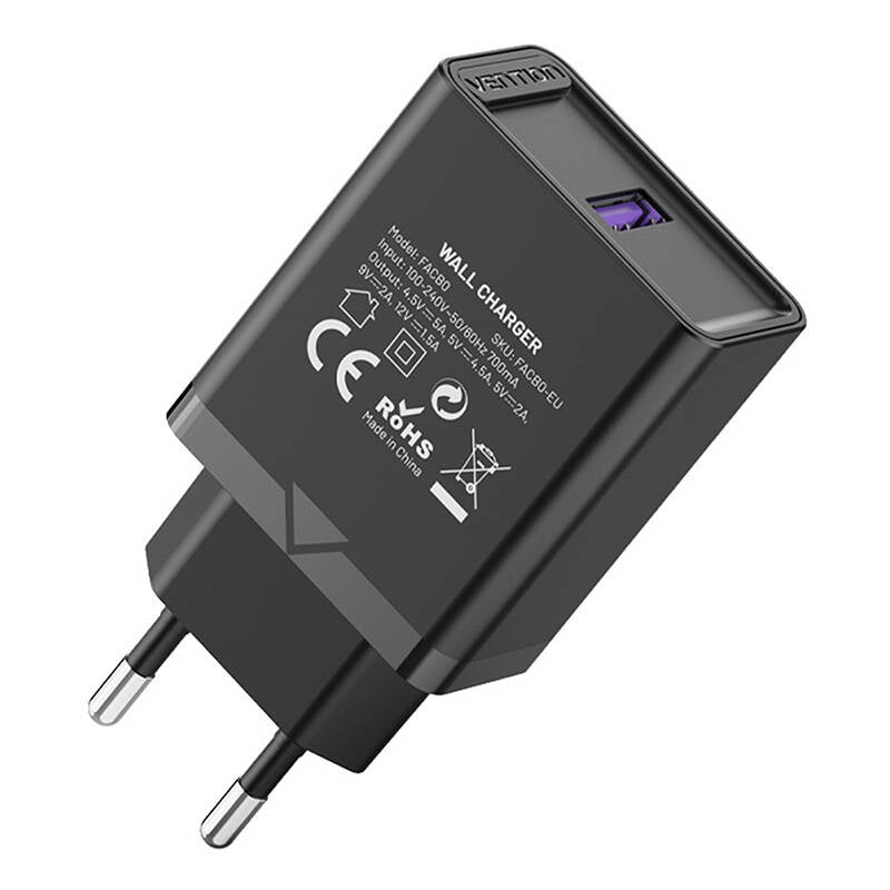 Vention FACB0-EU USB-oplader 22,5 W (sort)