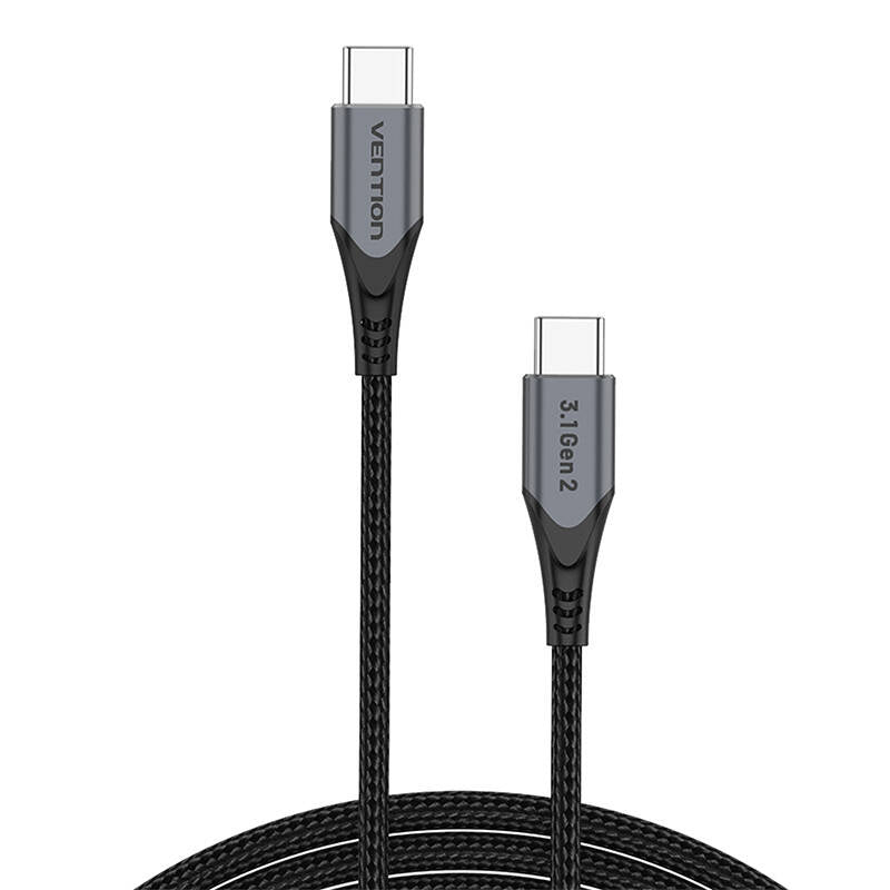 USB-C til USB-C 100W Vention TAHHD 5A 0,5m USB 3.1 Gen2 4K kabel (grå)