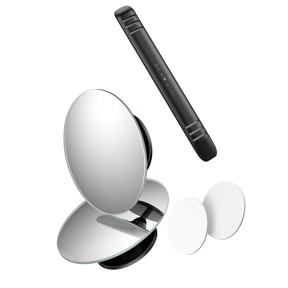 Baseus Full-view Blind-spot spejl 2x ekstra bil side spejl konveks blind spot sort (ACMDJ-01)