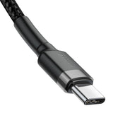 Baseus CATKLF-GG1 USB-C - USB-C PD QC kabel 60W 3A 480Mb/s 1m - sort og grå