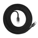 Baseus CATKLF-HG1 USB-C - USB-C PD QC kabel 60W 3A 480Mb/s 2m - sort og grå