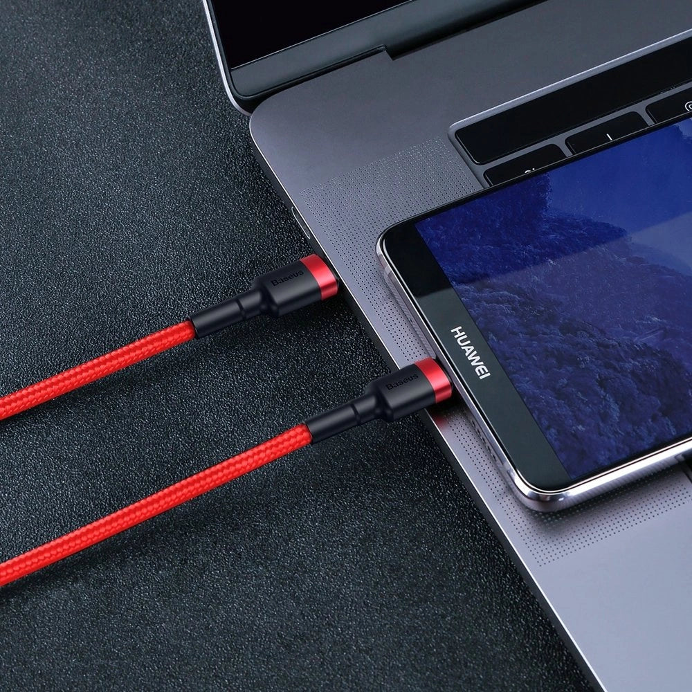 Baseus CATKLF-HG1 USB-C - USB-C PD QC kabel 60W 3A 480Mb/s 2m - sort og grå