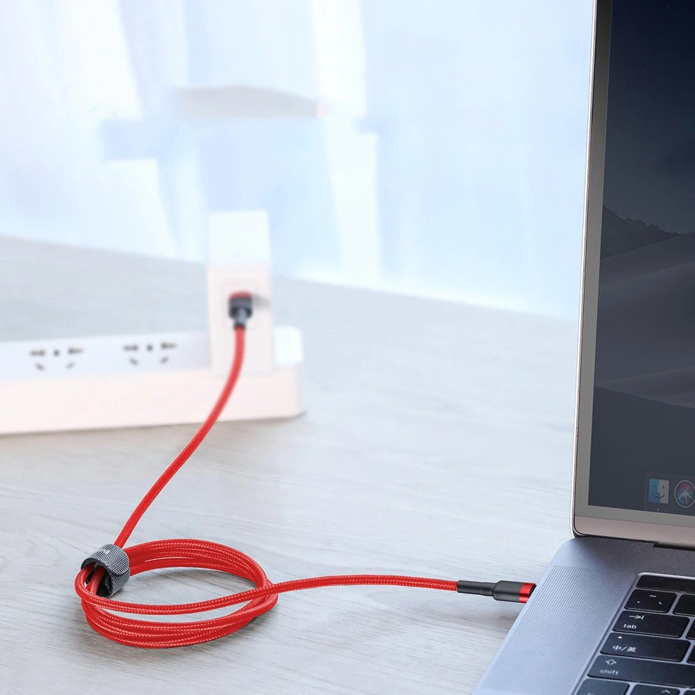 Baseus CATKLF-HG1 USB-C - USB-C PD QC kabel 60W 3A 480Mb/s 2m - sort og grå