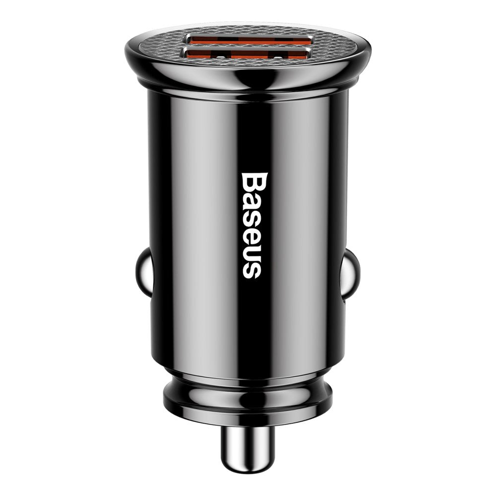 Baseus Circular smart biloplader 2x USB QC3.0 Hurtig opladning 3.0 SCP AFC 30W sort (CCALL-YD01)