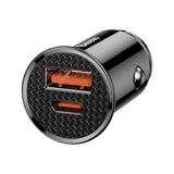 Baseus Circular PPS smart biloplader med USB Quick Charge 4.0 QC 4.0 og USB-C PD 3.0 SCP-porte sort (CCALL-YS01)