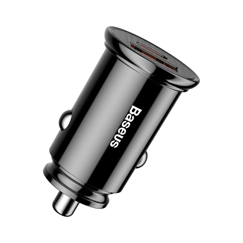 Baseus Circular PPS smart biloplader med USB Quick Charge 4.0 QC 4.0 og USB-C PD 3.0 SCP-porte sort (CCALL-YS01)