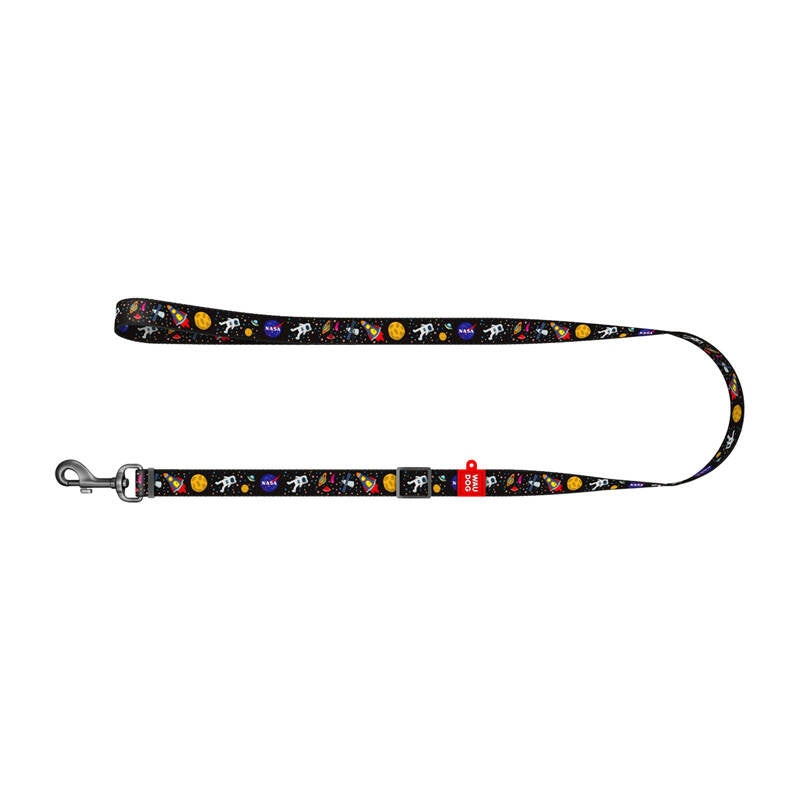 Waudog nylon hundeleje, mønster "NASA21", bredde 25 mm, længde 122 cm.