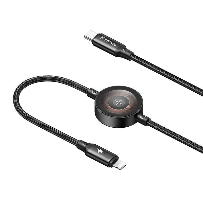 Mcdodo CA-5680 2-i-1 USB-C til Lightning kabel + Apple Watch oplader, 36W, 1,5m