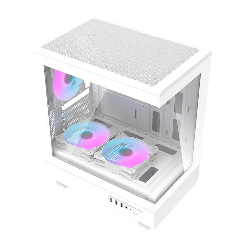 Darkflash DB330M computer case (hvid) + 3 ARGB fans