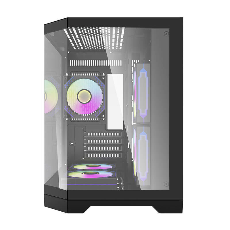 Darflash FT350 computerkasse + 5 aRGB-ventilatorer (sort)