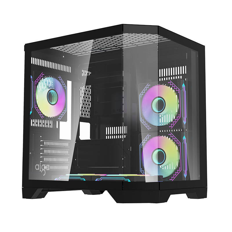 Darflash FT350 computerkasse + 5 aRGB-ventilatorer (sort)