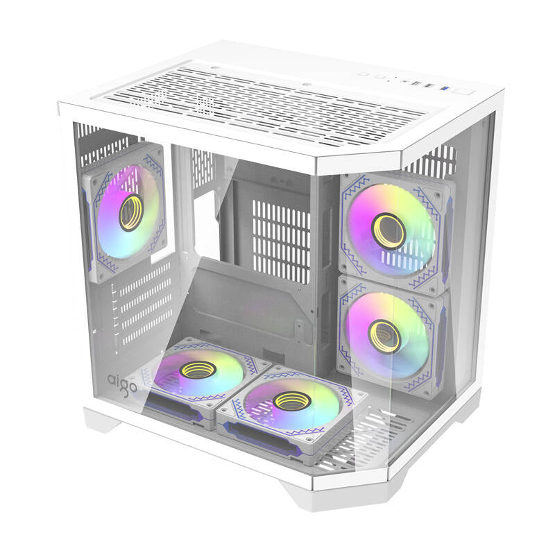Darflash FT350 computerkasse + 5 aRGB-ventilatorer (hvid)