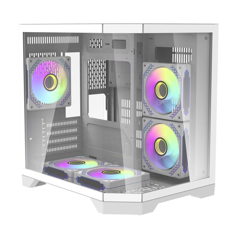 Darflash FT350 computerkasse + 5 aRGB-ventilatorer (hvid)
