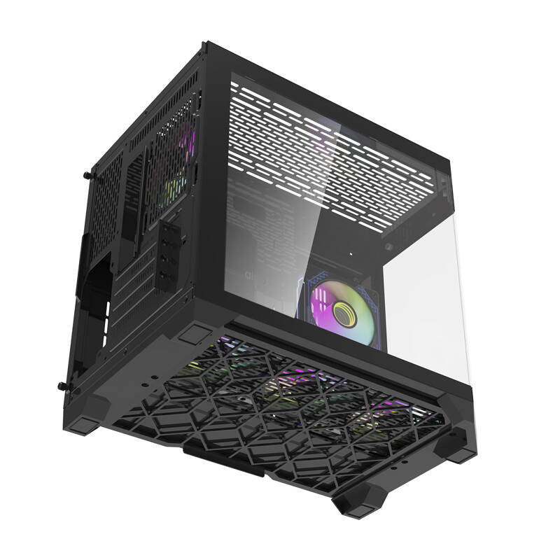 Darflash FT418 computerkasse + 6 aRGB-ventilatorer (sort)