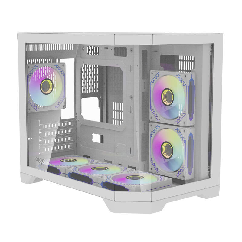 Darflash FT418 computerkasse + 6 aRGB-ventilatorer (hvid)