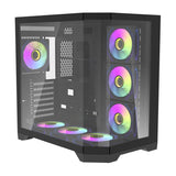 Darflash FT418 PRO computerkasse + 7 aRGB-ventilatorer (sort)