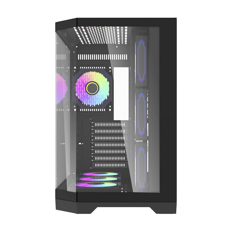 Darflash FT418 PRO computerkasse + 7 aRGB-ventilatorer (sort)