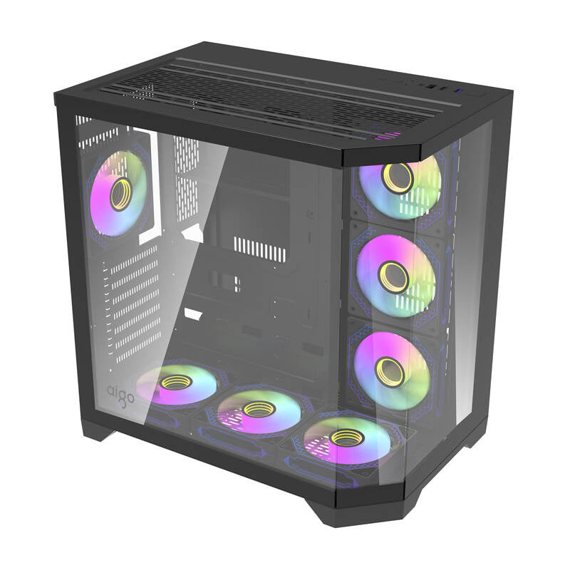 Darflash FT418 PRO computerkasse + 7 aRGB-ventilatorer (sort)
