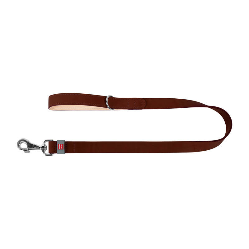 WAUDOG hundeslæde af naturligt læder, 14 mm bred, 122 cm lang brun