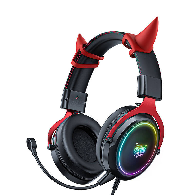 ONIKUMA X10 gaming hovedtelefoner Sorte og røde Demona roser