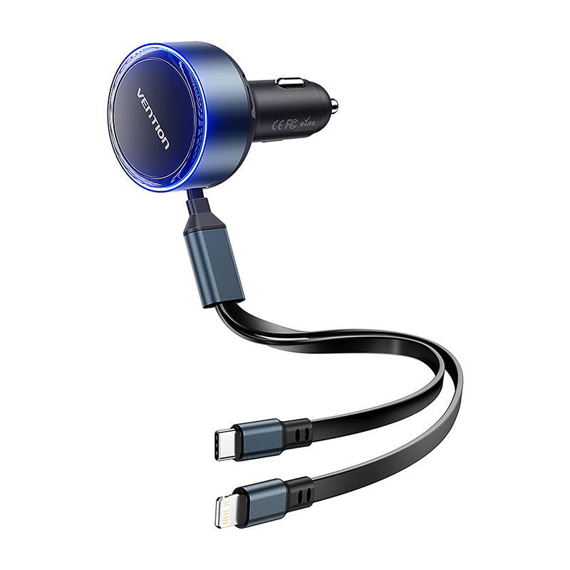 Vention FFOB0 USB-C biloplader + USB-C/Lightning 30W kabel