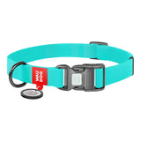 Vandtæt glødende hundehalsbånd med QR-pas WAUDOG 40 mm bred, 46-70 cm lang