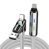 Blitzwolf BW-HDC6 4-i-1 USB-C/USB-A til USB-C/Lightning kabel 1,2 m 240W RGB (grå)
