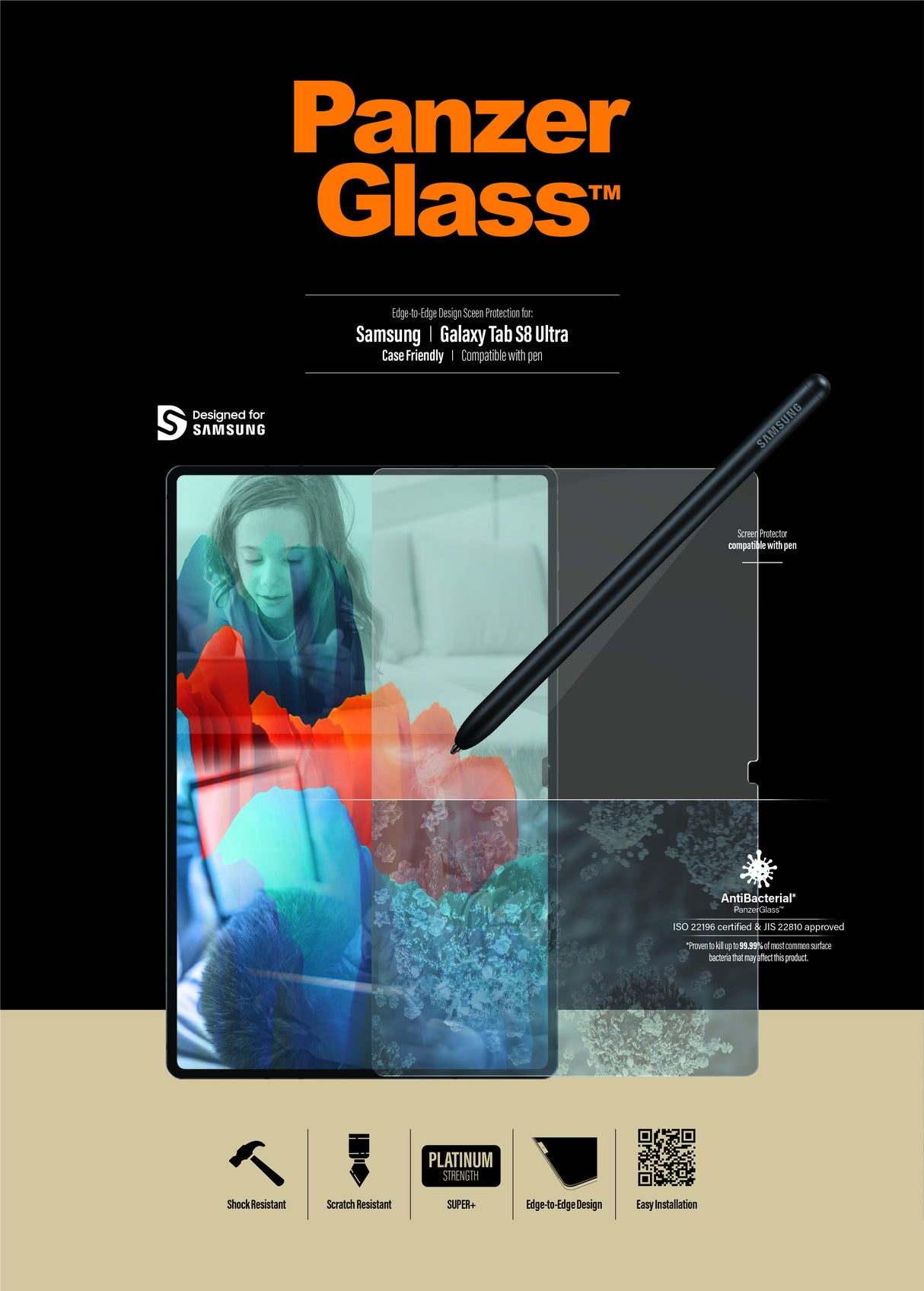 PanzerGlass Screen Protector Glass Samsung Galaxy Tab S8 Ultra / S9 Ultra