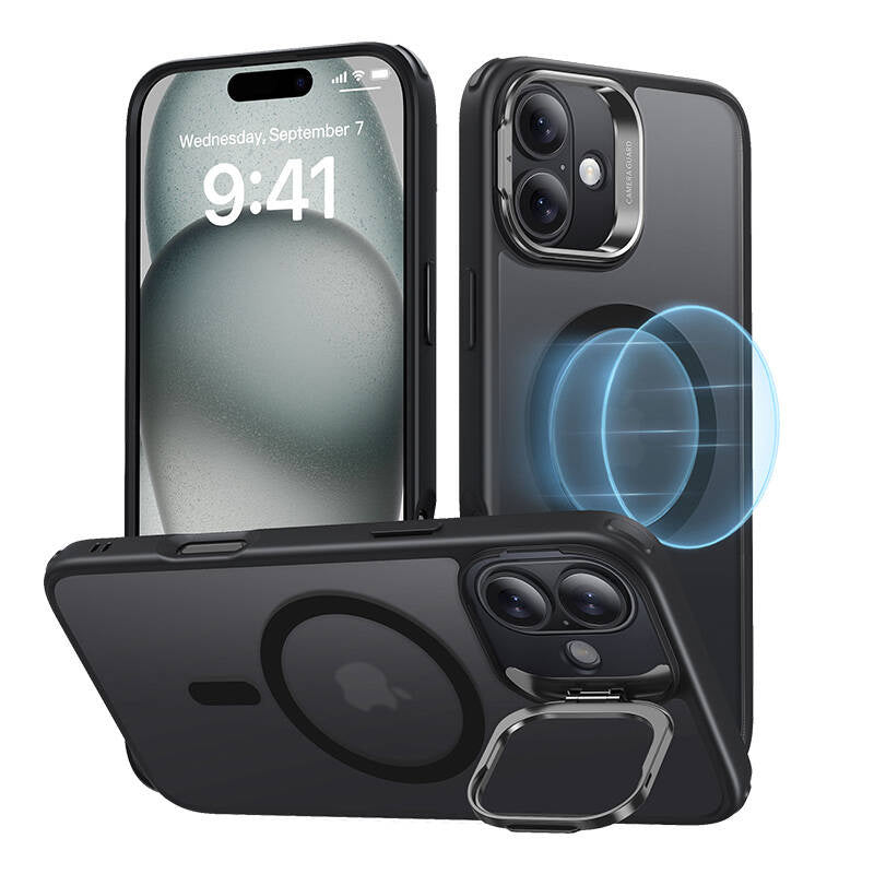 Classic Hybrid (HaloLock) ESR-hylster med stativ til iPhone 16 (sort)