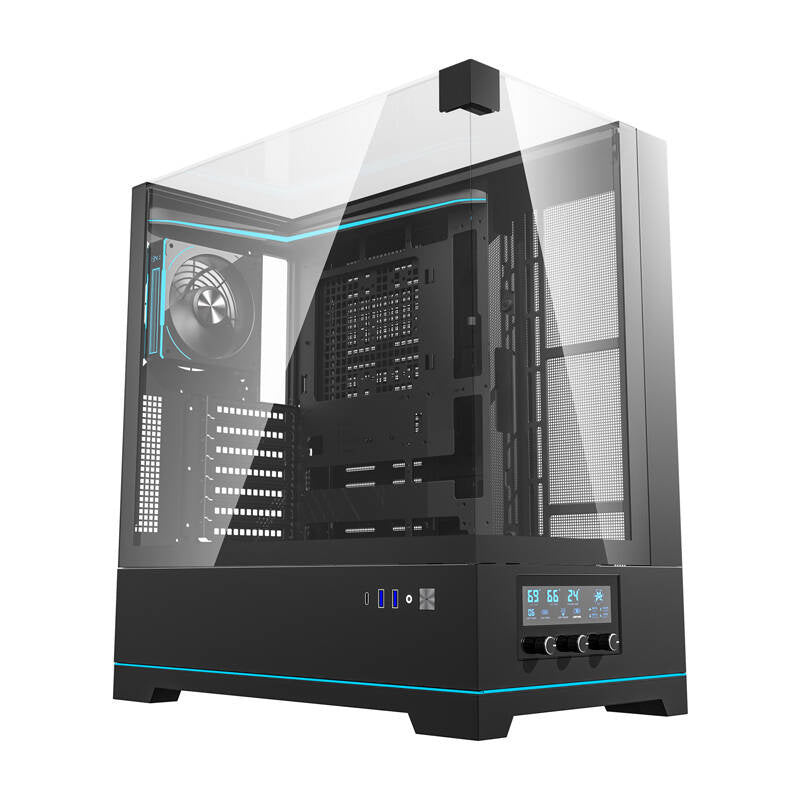 Darkflash DY450 PRO computercase (sort) + 1 fan