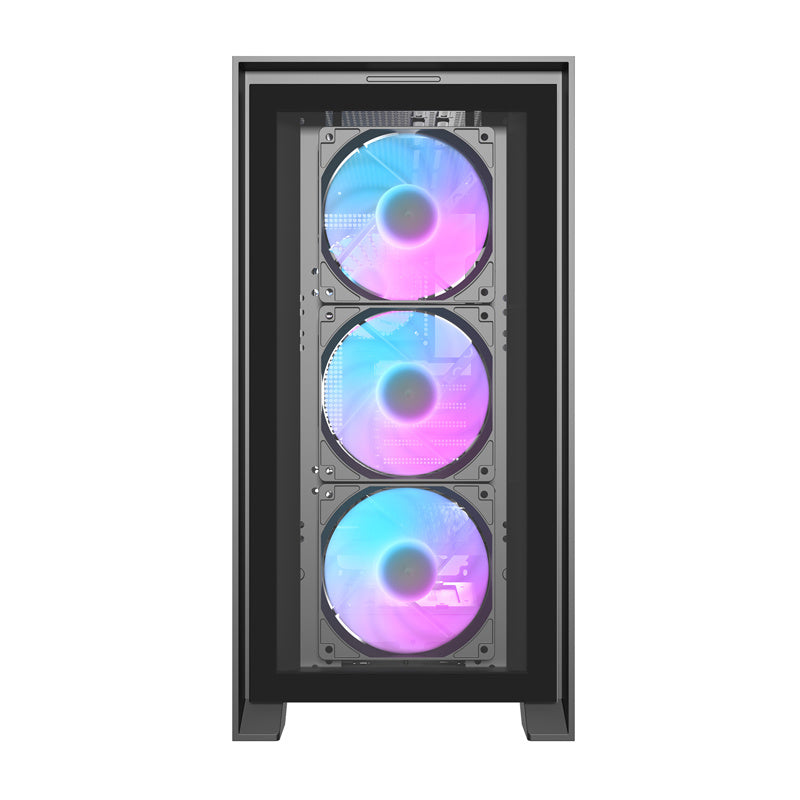 Darkflash DRX90 glas computerkasse (sort)