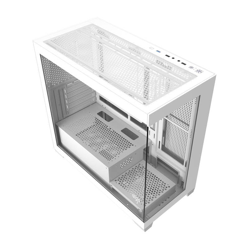 Darkflash C218M computercase + 6 ARGB-ventilatorer (hvid)