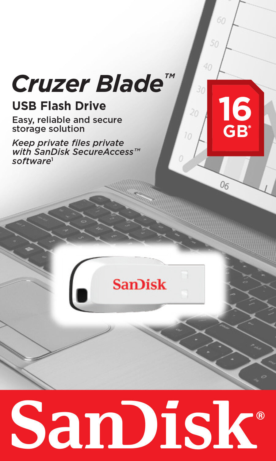 SanDisk Cruzer Blade USB-nøgle 16 GB USB Type-A 2.0 Hvid