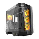 Darkflash DY470 computerkasse (sort) + 4 ventilatorer