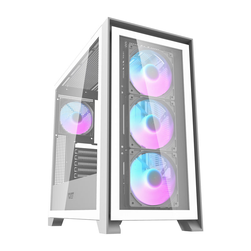 Darkflash DRX90 Glas computerkasse (hvid)