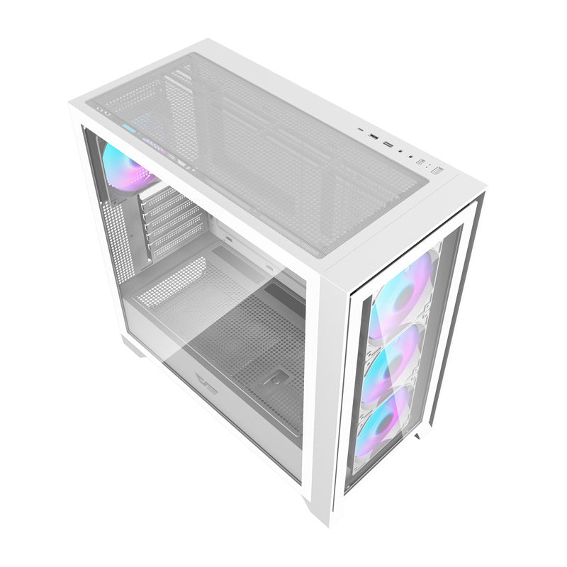 Darkflash DRX90 Glas computerkasse (hvid)