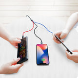 Baseus Tre Primærfarver 3in1 USB-A - mikro USB / Lightning / USB-C 3.5A kabel 1,2 m - sort