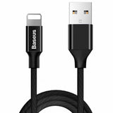 Base Yusiven stof flettet kabel USB / Lightning 1.8M sort (CALYW-A01)