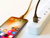 Base Yusiven stof flettet kabel USB / Lightning 1.8M sort (CALYW-A01)