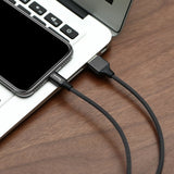 Base Yusiven stof flettet kabel USB / Lightning 1.8M sort (CALYW-A01)