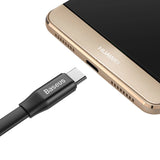 Baseus Nimble flad kabel USB / USB-C kabel med holder 2A 0.23M sort (CATMBJ-01)